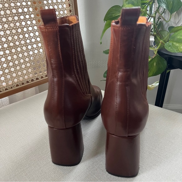 Sézane Dorie Leather Ankle Boots in Vintage Smooth Chocolate Brown Size 41 US 10 - Picture 9 of 13